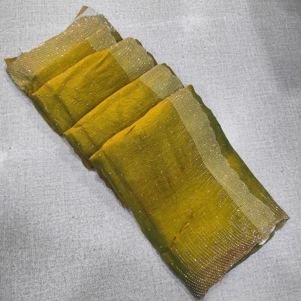 Premium Space Silk Plain Saree with Heavy Stone Work |SR70